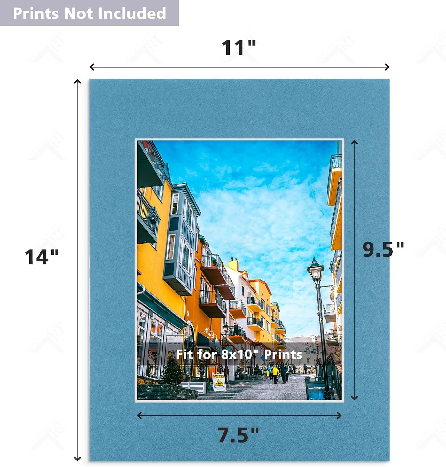 Golden State Art, Pack of 10, 11x14 Mix Color Picture Mats with White Core Bevel Edge for 8x10 Pictures - 4 Ply Thickness