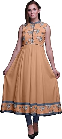 Bimba Indian Kurtis for Women Solid Readymade Anarkali Dress Printed Indian Kurti