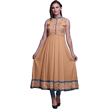 Bimba Indian Kurtis for Women Solid Readymade Anarkali Dress Printed Indian Kurti