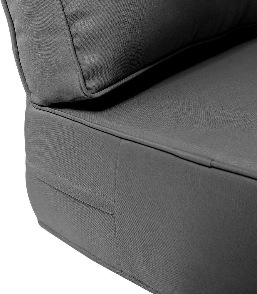 Prolinemax |Cover ONLY| Piped Trim Outdoor Deep Seat Cushion 23x24x6, Water Repellent, Patio Furniture Patio Cushion Slipcovers Replacement Seat Cushion Covers AD003
