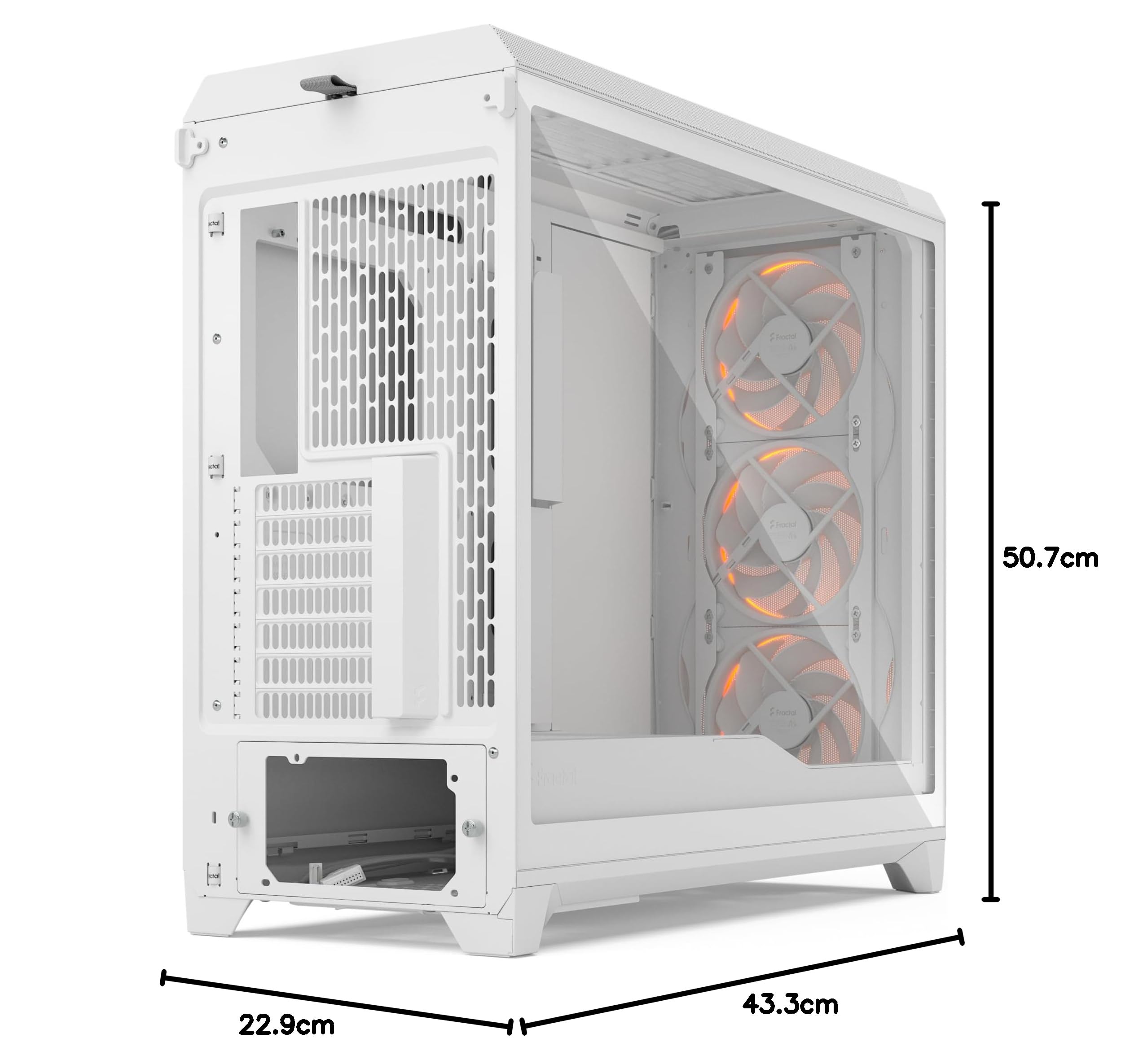 Meshify 3 XL Biały RGB TG Przezroczysty odcień