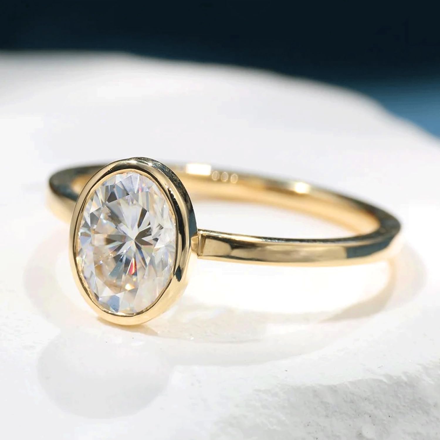 Oval Shape Engagement Rings for Women 1CT/2CT/3CT Cubic Zirconia Solitaire 14k Gold Plated 925 Sterling Silver Promise Ring for Her Anniversary Wedding Band - Image 4