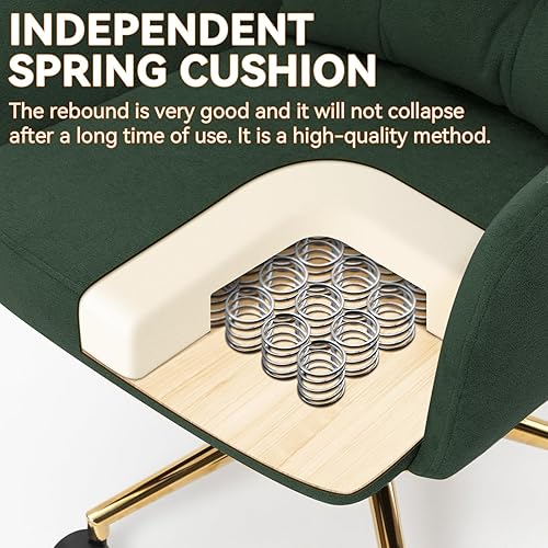 Miniatura 3 de Silla de oficina de tela de felpa, cómodas sillas de escritorio de oficina en casa con soporte lumbar, silla de escritorio moderna de tela de felpa