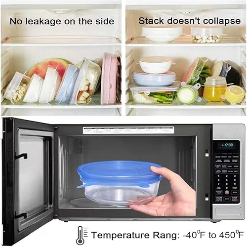 Miniatura 5 de Tapas elásticas de silicona reutilizables, 12 tapas de silicona, 6 tamaños diferentes, fundas de silicona sin BPA reutilizables para tazas, cuencos