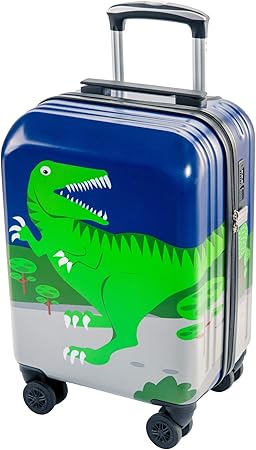 review Lttxin Kids' Luggage 19inch Polycarbonate Upgrade Carry On Rolling Suitcase Hard Shell For Boys (Cute Dinosaur-Perfect Printing)