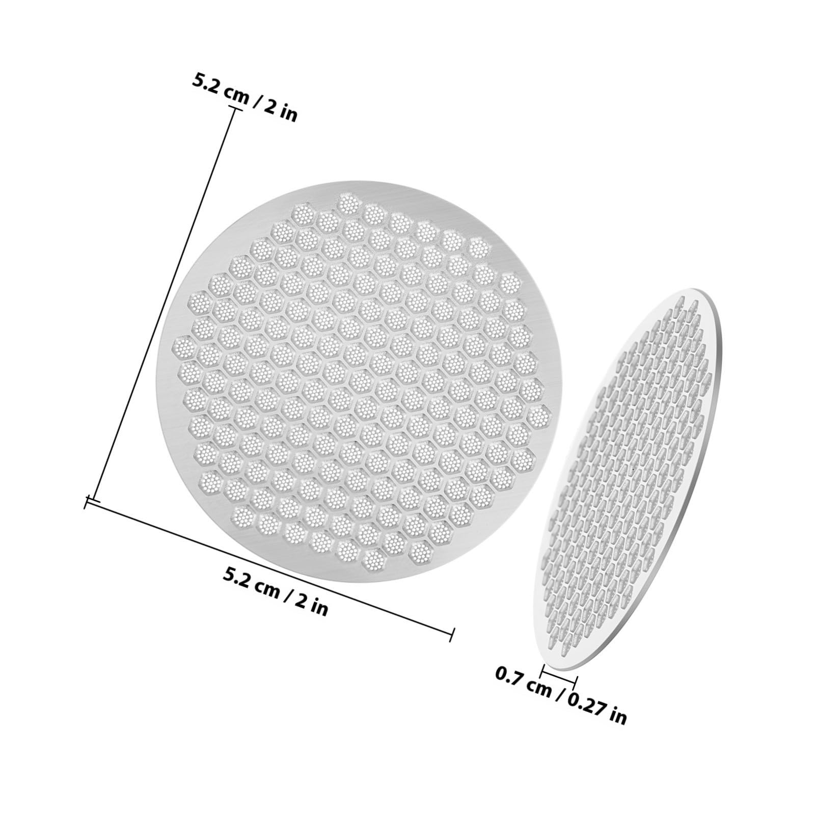 Abaodam Filtro de Café Espresso Reutilizable de Malla Fina de Acero Inoxidable 316, Tamaño Portátil, Excelente Filtración para Máquina de Café, Pack de 2 Unidades