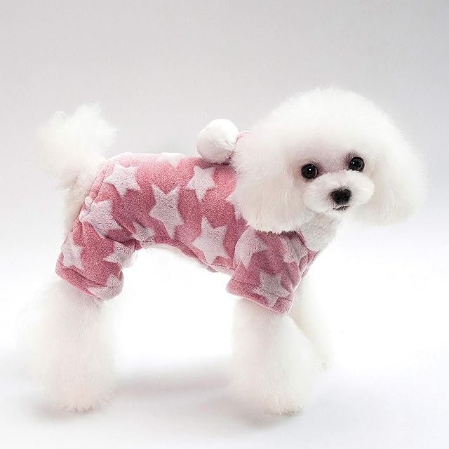 Foto 3 de 6 de smalllee_lucky_store Pijama de Forro Polar Suave para Mascotas para Perros pequeños Gatos Estrellas suéter…