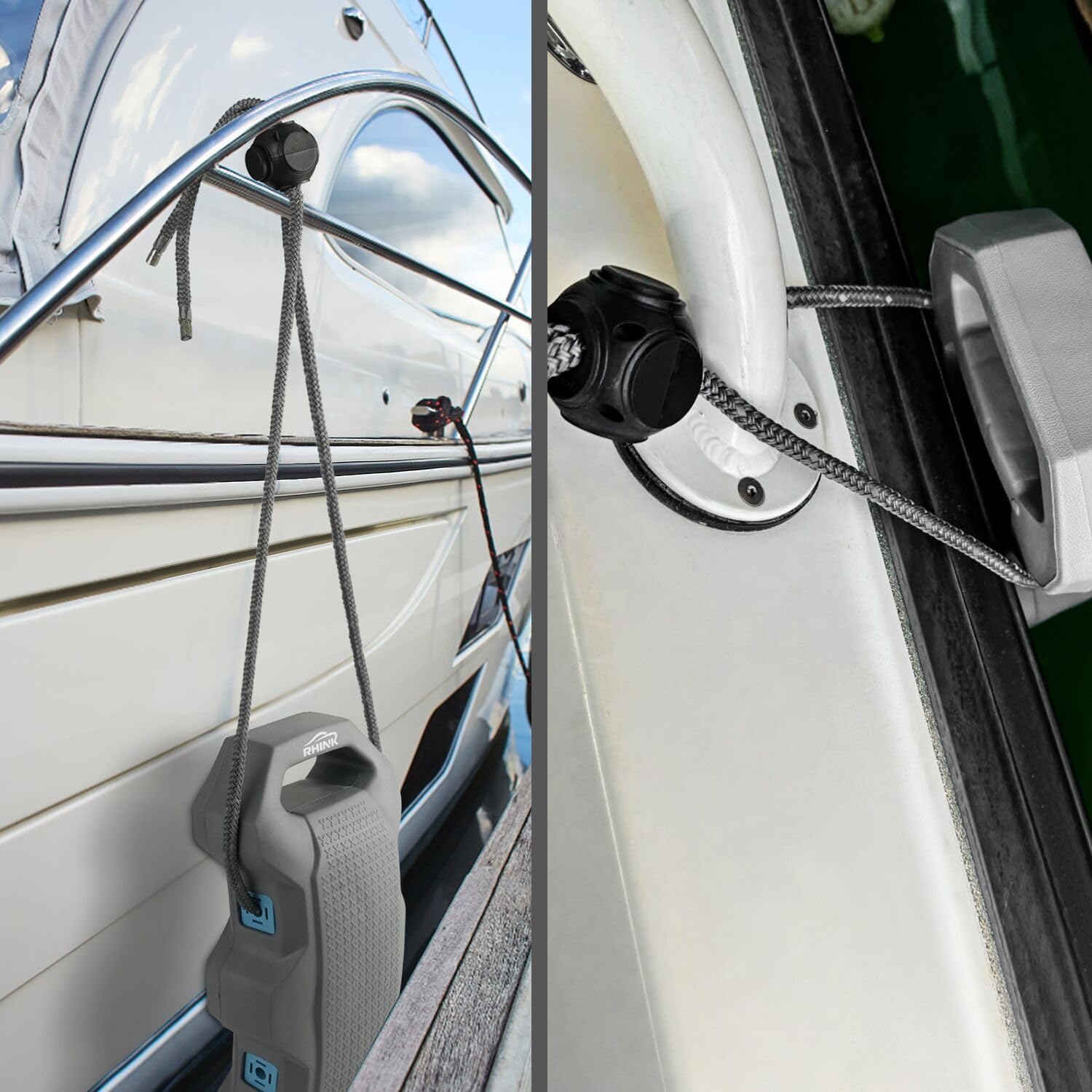 Boat fenders Boat Bumpers for Docking EVA Portable Boat Fenders for Fishing Boats, Pontoon Boats, Bass and Jet Ski, Upgraded with Easy Install System