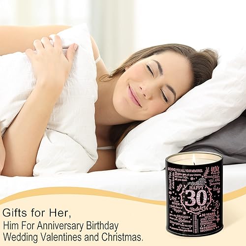 Miniatura 3 de Regalos de feliz cumpleaños 30 para mujeres, velas perfumadas, velas de decoración del hogar de 30 años, regalo de Navidad para esposa, mamá, novia,