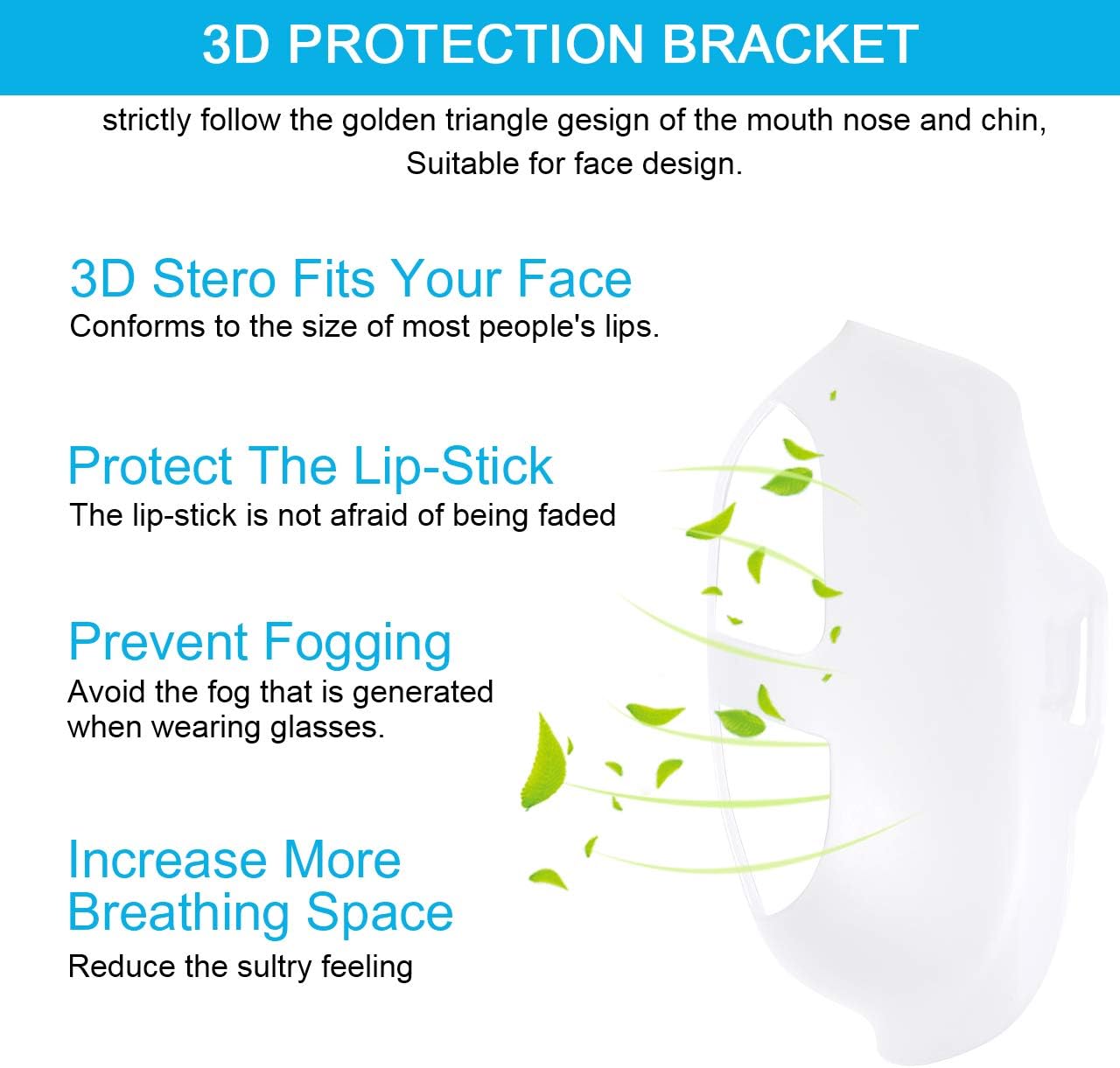 3D Face Inner Support Bracket 5Pcs Silicone Internal Support Frame Reusable Washable 3D Bracket Protection Stand More Breathing Space Comfortable Wearing