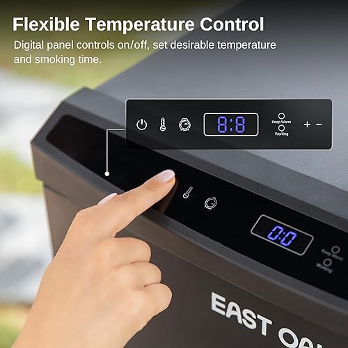 Miniatura 6 de EAST OAK Ahumador eléctrico de 30 pulgadas con cargador de virutas de madera lateral y resistente PVC 600D impermeable resistente a los rayos UV