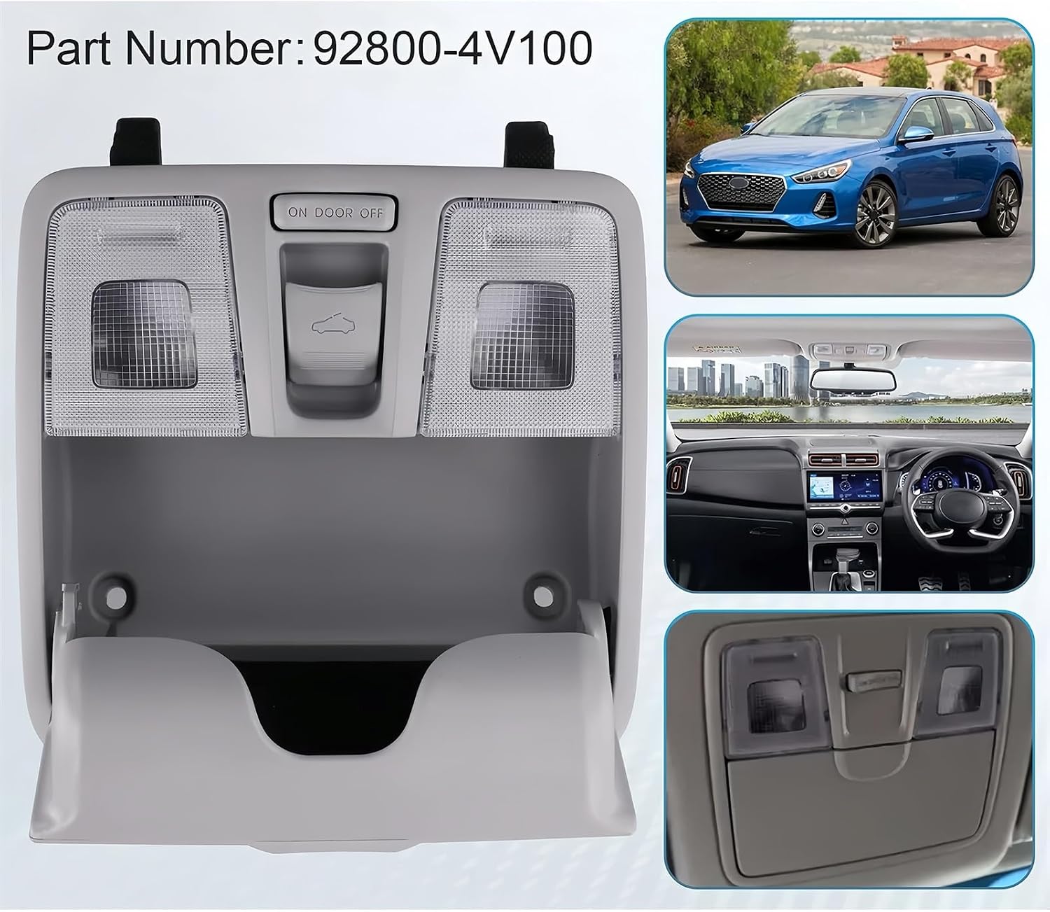 1 Pcs Automotive Overhead Consoles, Compatible with Hyundai Elantra 92800-4V100, Overhead Console Dome