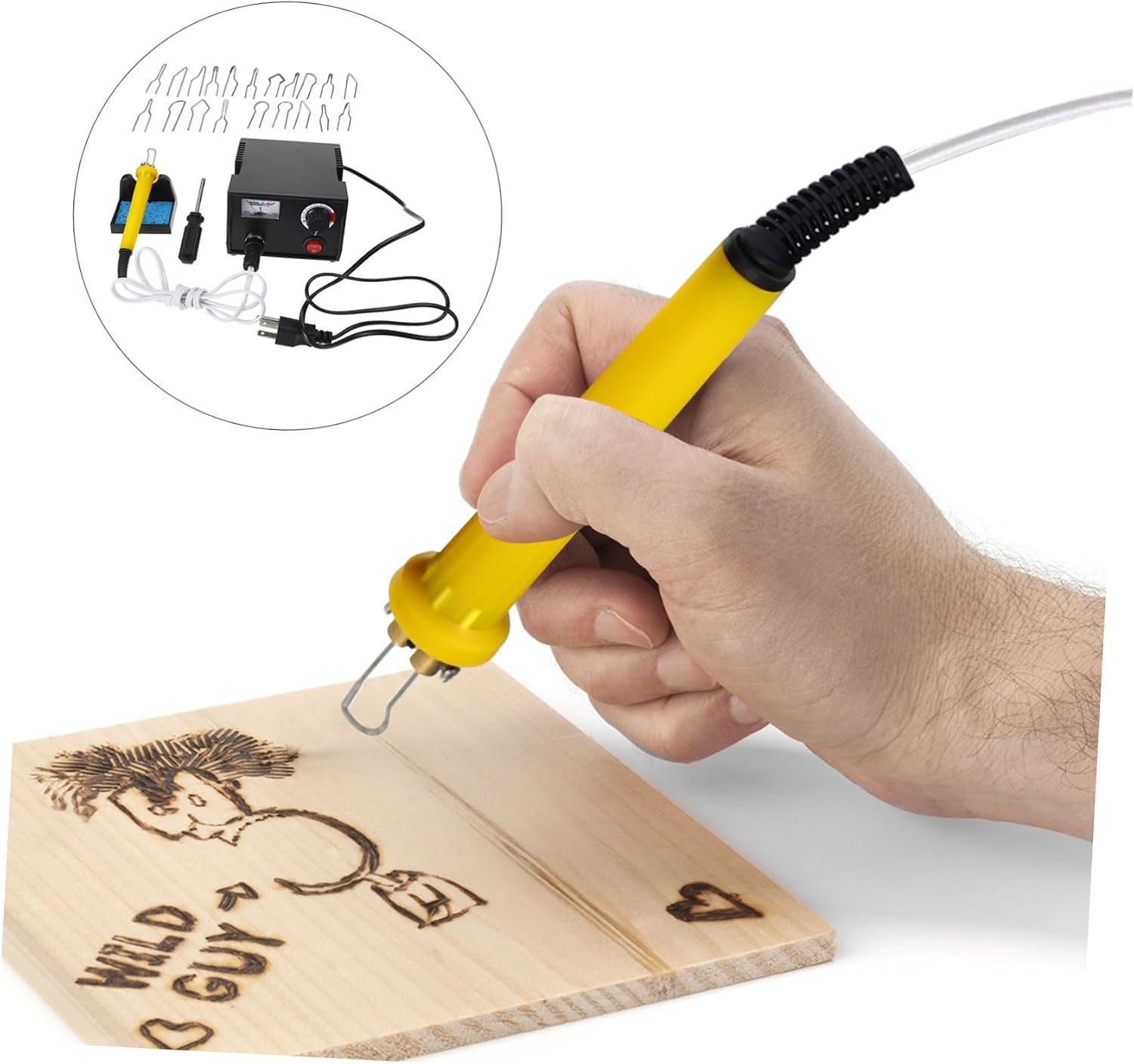Hohopeti Wood Burning Set Temperature Regulating Pen Tool Pyrography Kit Design