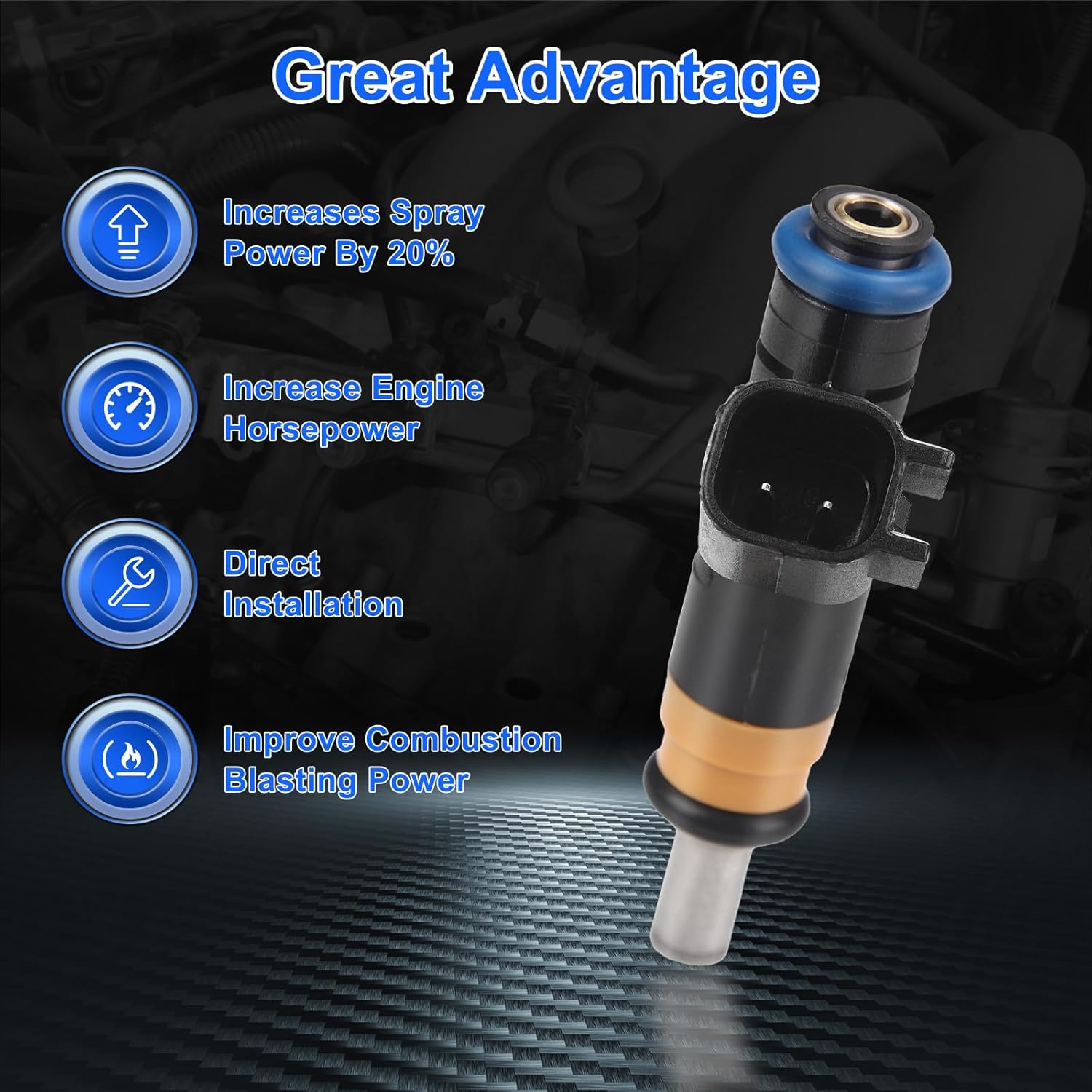 Fuel Injectors Fits for Chry 300 Aspen, for Dodge Challenger Charger Durango Magnum, for Ram 1500 2500 3500, for Jeep Commander Grand Cherokee 5.7L 6.1L V8 2006-2019, Replace 05037479AA 4Holes 8Pcs