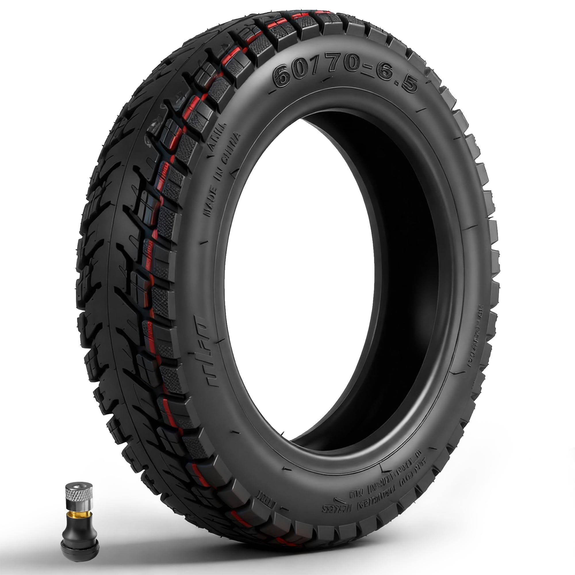 GLDYTIMES 60/70-6.5 Off Road Vacuum Tire, Fit for Ninebot Max G30P G30LP G2 G30D VOLPAM SP01 Hiboy S2 MAX, 10x2.5 Tubeless Tire, Inner diameter 16cm Fit for 6.5" rim, Abrasion Puncture Resistant
