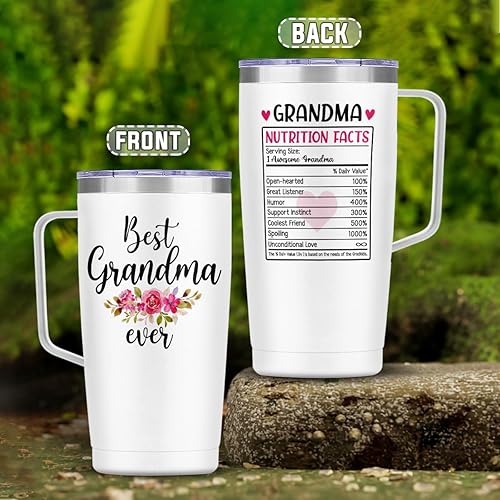 Miniatura 2 de SANDJEST Vaso para abuela con asa de 20 onzas, de acero inoxidable, aislado, taza de viaje, taza de viaje para abuela, regalo para abuela, abuela,