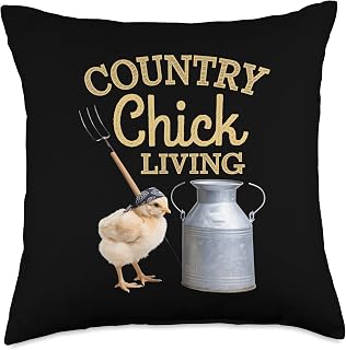 Baby Chicks on Farms with Tractors Barns and Rural Charm Throw Pillow