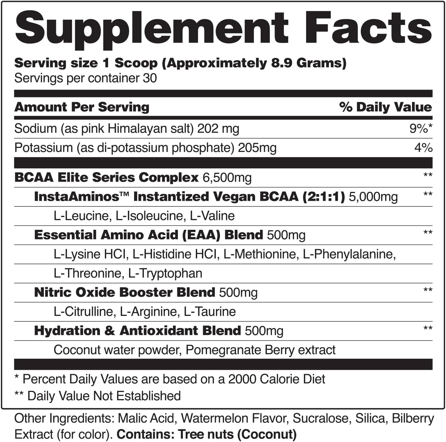 Snap BCAA Powder Essential Amino Supplement with Nitric Oxide Booster - Pre Workout Powder, Recovery Supplements Post Workout, Muscle Strength, BCAA for Women & Men (30 Servings)