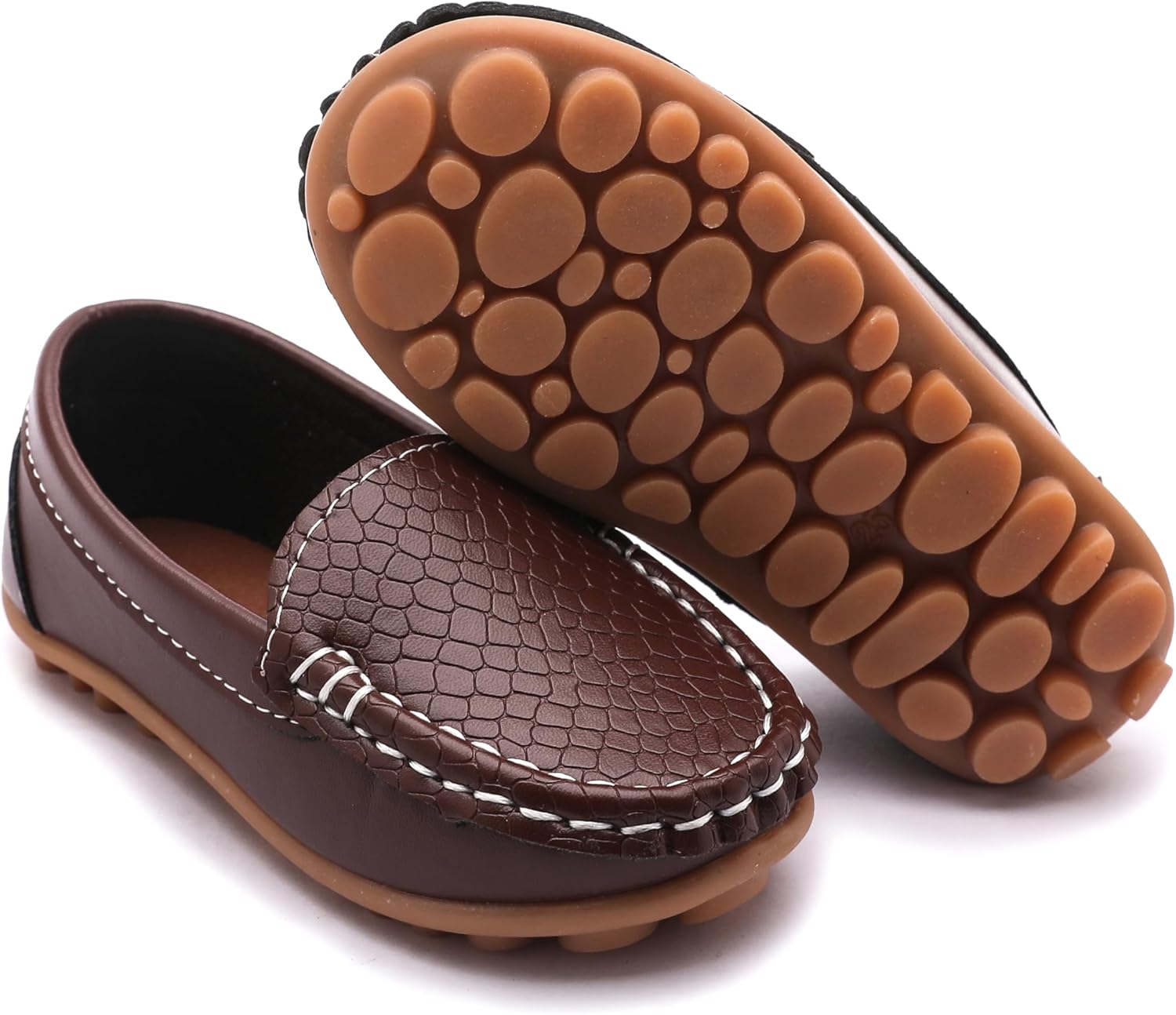 LONSOEN Toddler Little Kid Boys Girls Soft Slip On Loafers Dress Flat Shoes - Image 6