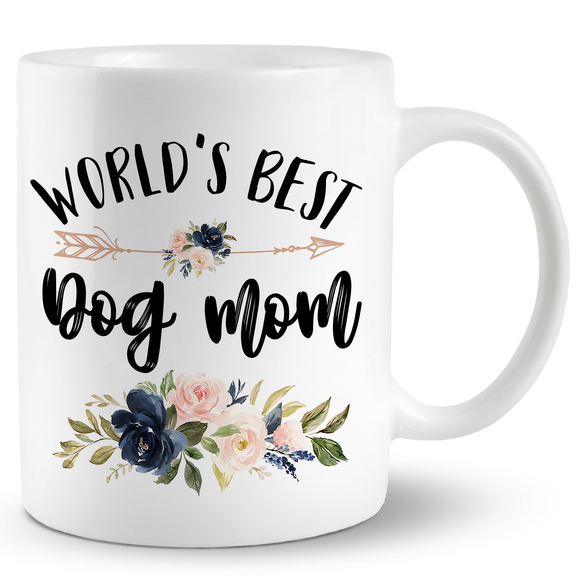 JRTW Dog Mom Mug, Dog Mom Coffee Cups Ceramic, World's Best Dog Mom Coffee Mug, Dog Mom Gifts, Best Dog Mom Gifts, Gifts for Dog Mom, Dog Owner Gifts, Dog Mom Coffee Mug Gifts for Dog Mom