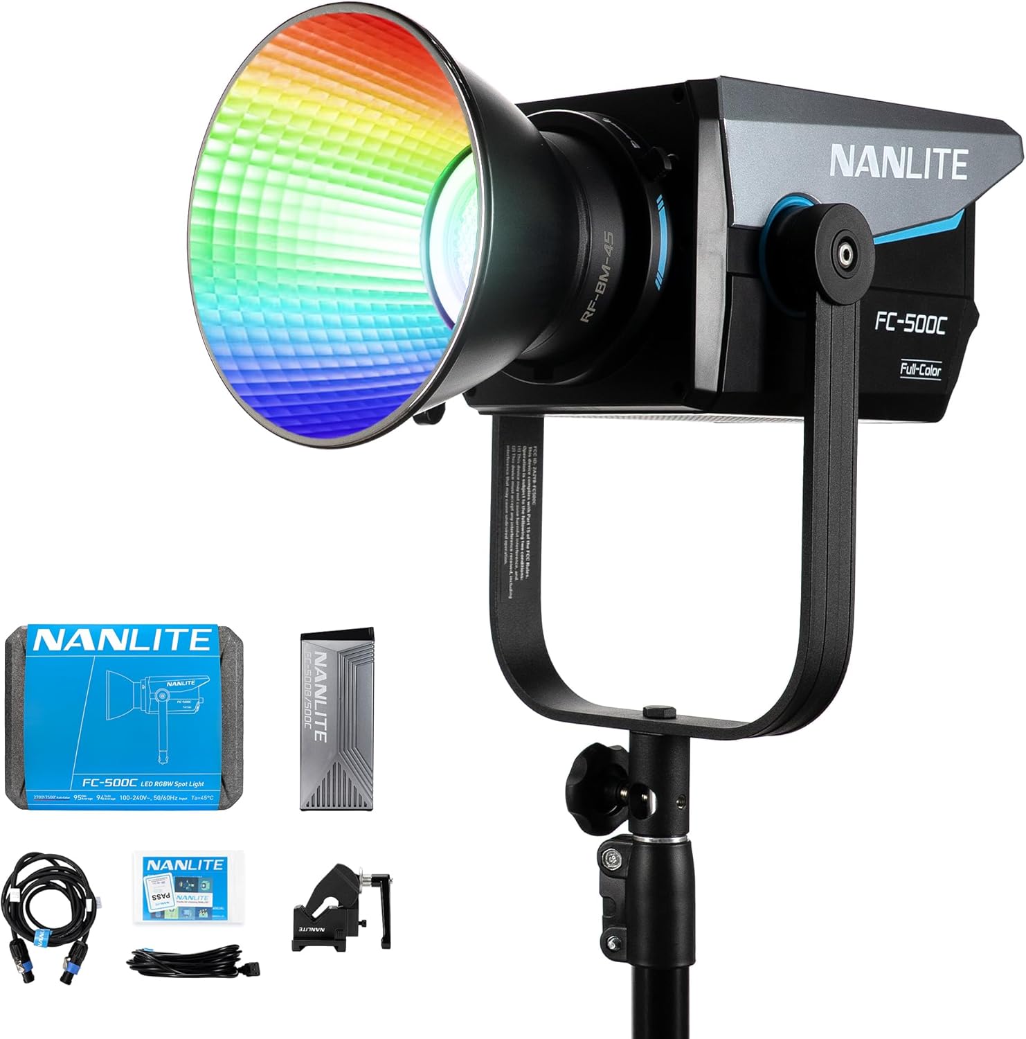 NANLITE FC-500C RGB LED Video Light – 520W Full Color Studio Lighting with App & DMX Control, CRI 96+ TLCI 98, Bowens Mount – for Film, Photography & Content Creation