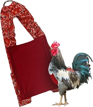 Chicken Harness and Duck Harness, Comfy Chicken Vest for Safe Walks, Durable Chicken and Pet Duck Accessories, Adjustable Bird Harness, Universal Size, Red Bandana - Hen Saver Store