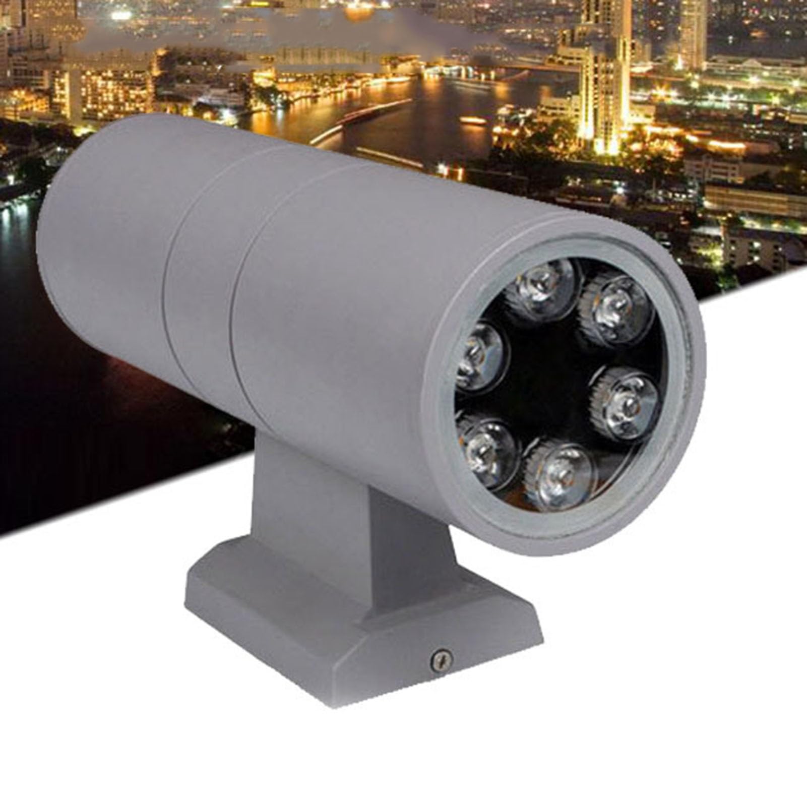 Faretto A LED A Lungo Raggio, Lampada da Parete per Esterni, Lampada da Colonna per Giardino di Ville Impermeabile IP65, Irradiazione A Doppia Testa AC220V su E Giù(Warm White Light,18w)