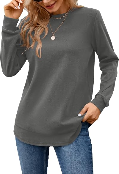 MISFAY Sweatshirts for Women Casual Long Sleeve Shirts Crewneck Tops