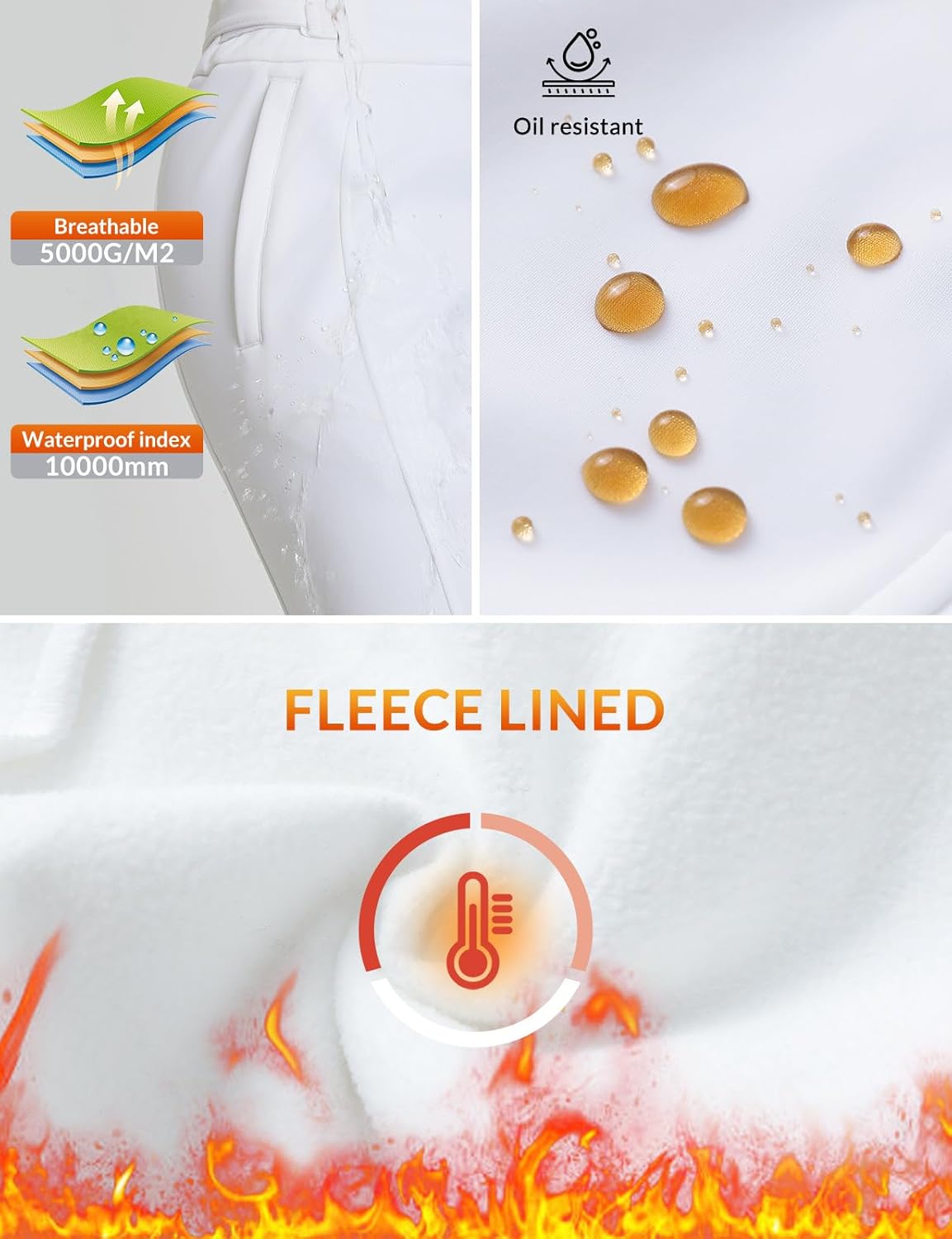 BALEAF Women's Snow Pants Insulated Waterproof Slim Ski Pants Snowboard Winter Cold Weather Gear - Image 3