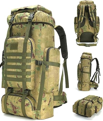 Miniatura 7 de King'sGuard 70L Camping Hiking Backpack Tactical Backpack Military Molle Rucksack Backpack for Outdoor Negro-2,Junlv,Negro,Negro (black