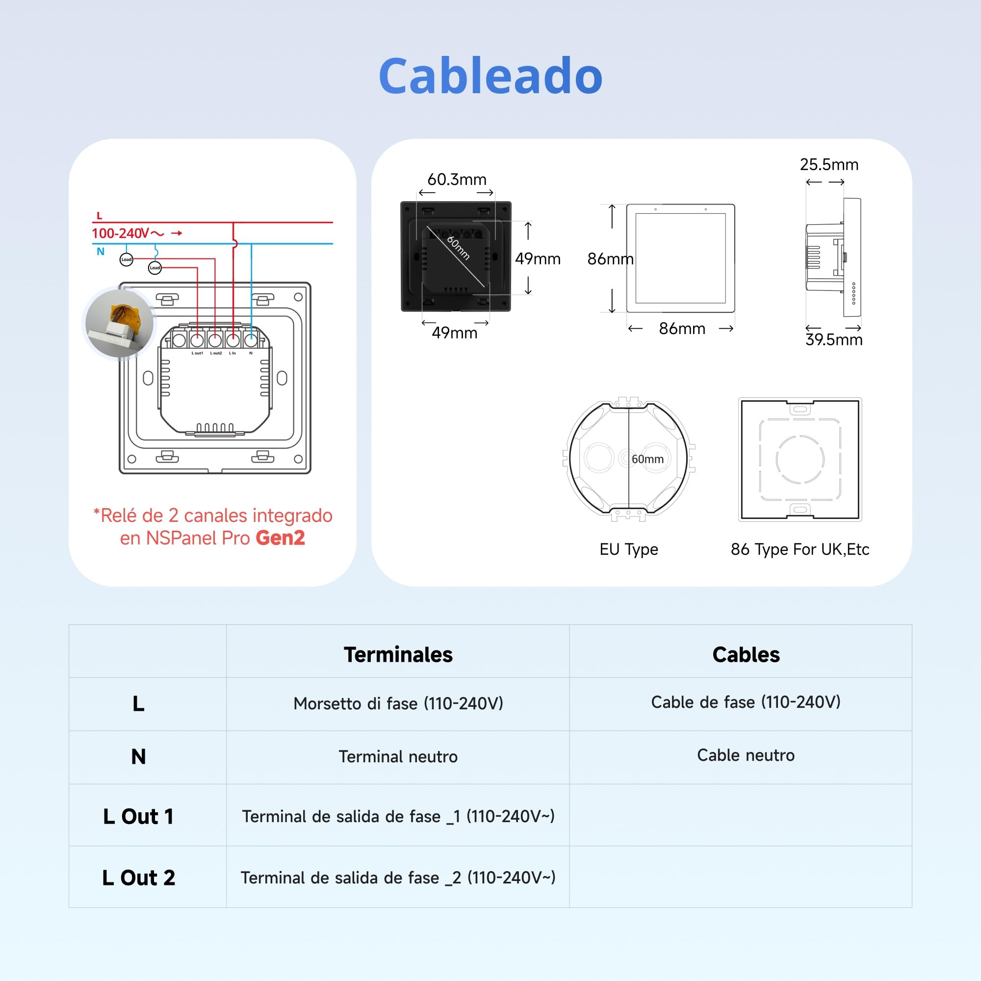 SONOFF NSPanel Pro Gen2 Panel de Control con Relé - Zigbee Hub & Matter Bridge, integración con Home Assistant, Termostato, Alarma, Doble Banda WiFi 2.4/5GHz, Control por Voz Alexa,Google,Apple.negro