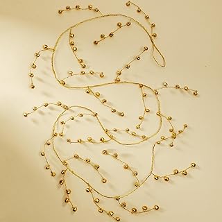 Sosation 78 Inch Christmas Jingle Bell Garland Gold Metal Vintage Hanging Jingle Bell Garland Hanging String for Christmas Tree Home Office Wall Door Crafts Decorations