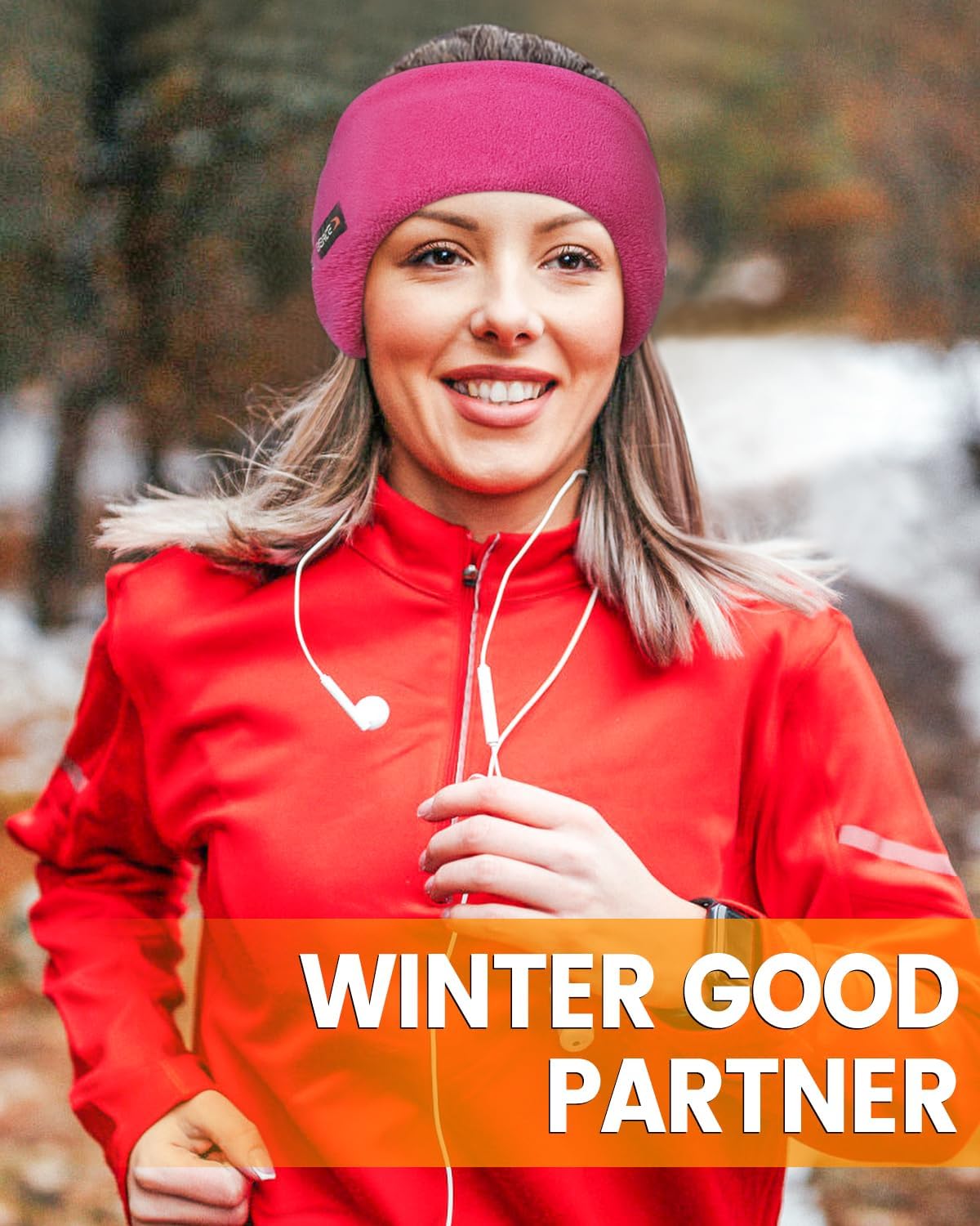 BEACE 30°F Winter Double-Layer Fleece Ear Warmers Headband for Men Women-Ear Muffs Ear Covers for Running Cold Weather