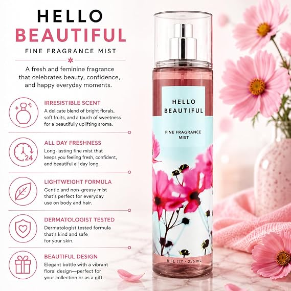 Hello Beautiful Fine Fragrance Mist | 8 Fl Oz