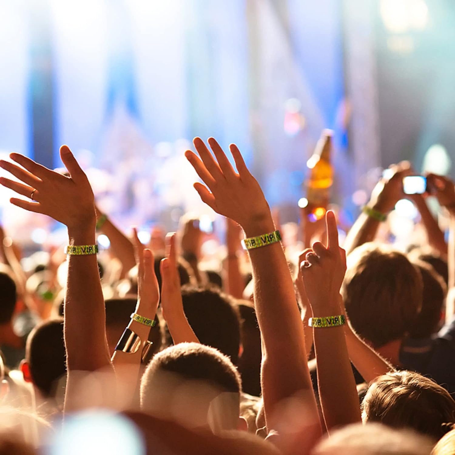 Ouchan Holographic VIP Plastic Wristbands Gold - 100 Pack Vinyl Wristbands for Events Parties - Image 6