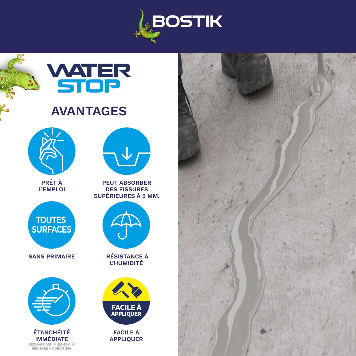 Bostik Waterstop Blanco 6 kg – Membrana impermeabilizante para techos, canalones y paredes – Repara fugas, infiltraciones y grietas – Resistente a los rayos UV & temperies