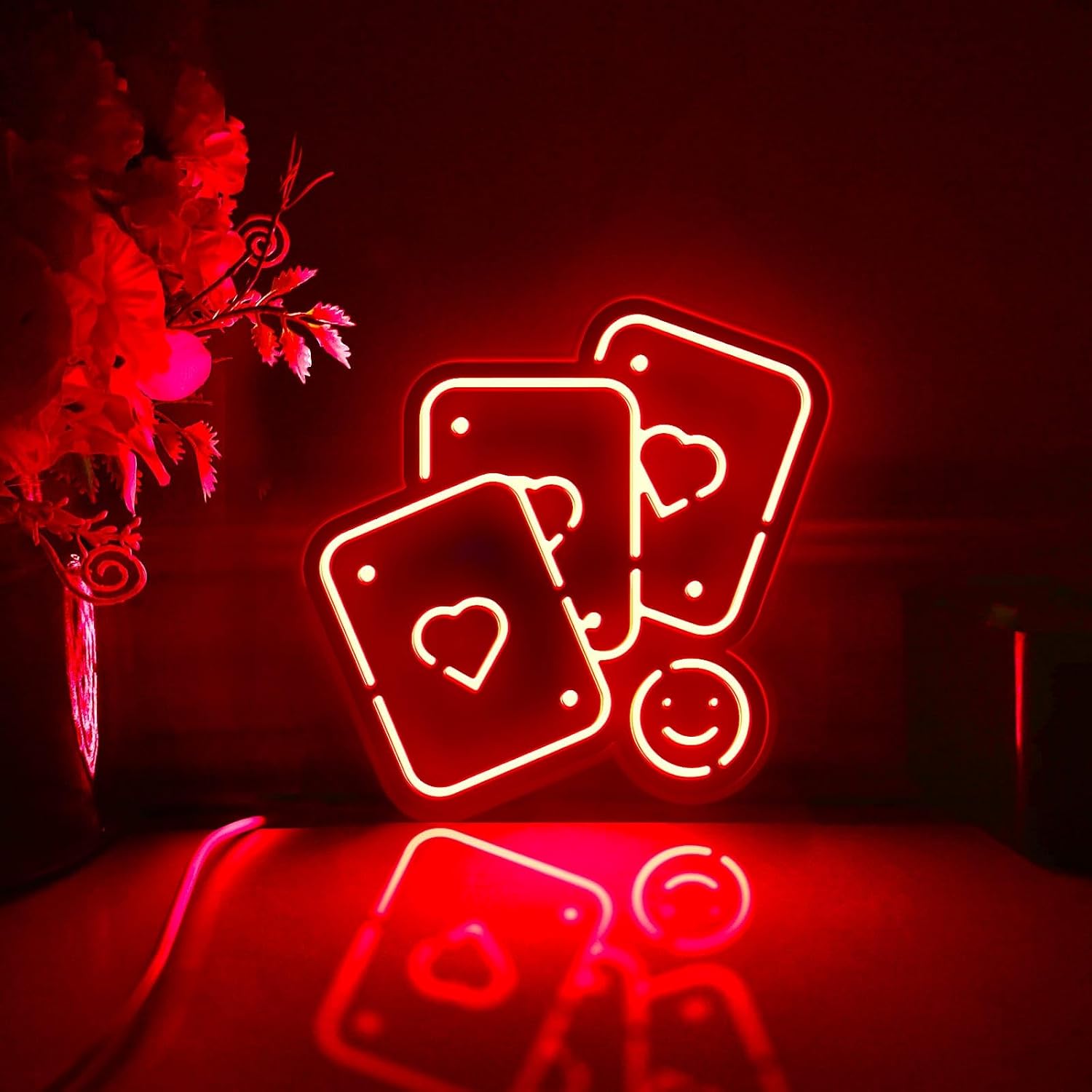 Game Card Led Light Box, Card Wall Art Decor, Neon-Like RGB Desktop Decorations, Bedroom Decor (RGB Light, Medium Size)