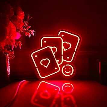 Game Card Led Light Box, Card Wall Art Decor, Neon-Like RGB Desktop Decorations, Bedroom Decor RGB Light, Medium Size