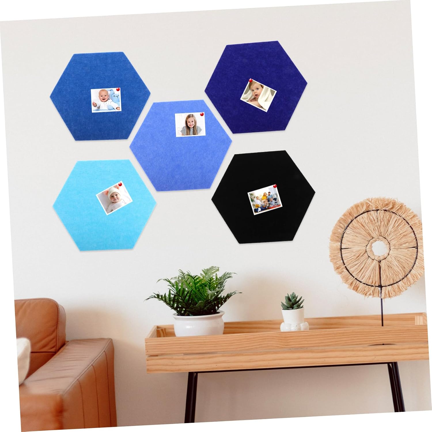 5pcs Creative Memo Felt Board Office Home School Decorative Bulletin Board Key Holder