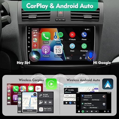 Miniatura 3 de Estéreo de coche Android 10 con pantalla táctil IPS de 9 pulgadas para Mazda 3 2010-2013 con CarPlay inalámbrico y Android Auto 2+32GB Radio de
