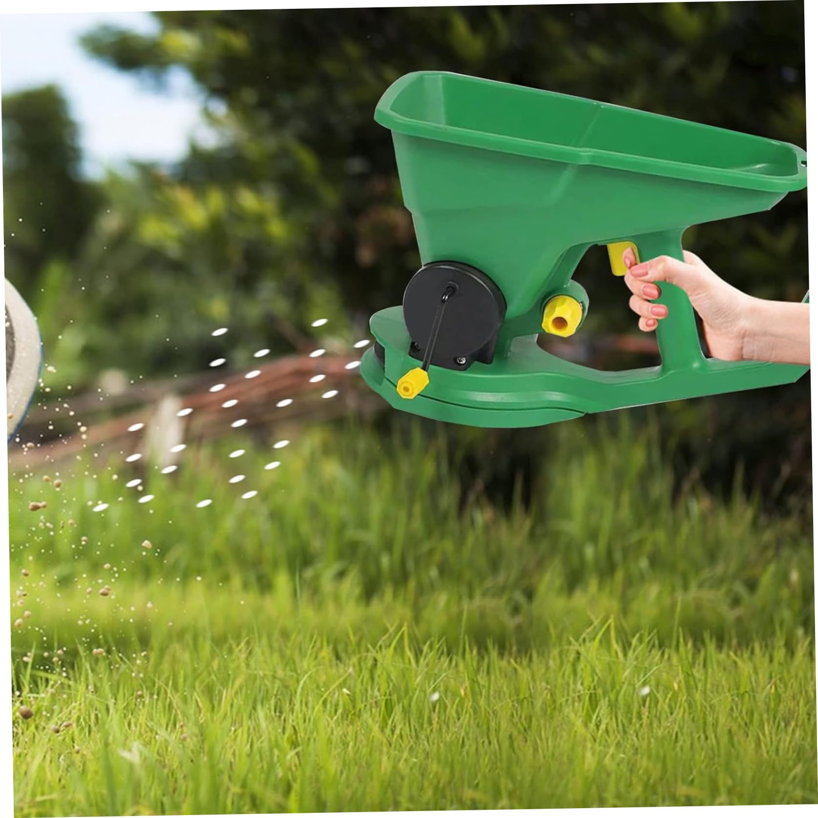 Spandiconcime, Spandiconcime Portatile Regolabile in plastica, Strumento di Semina Portatile per Giardini, Prati e fattorie