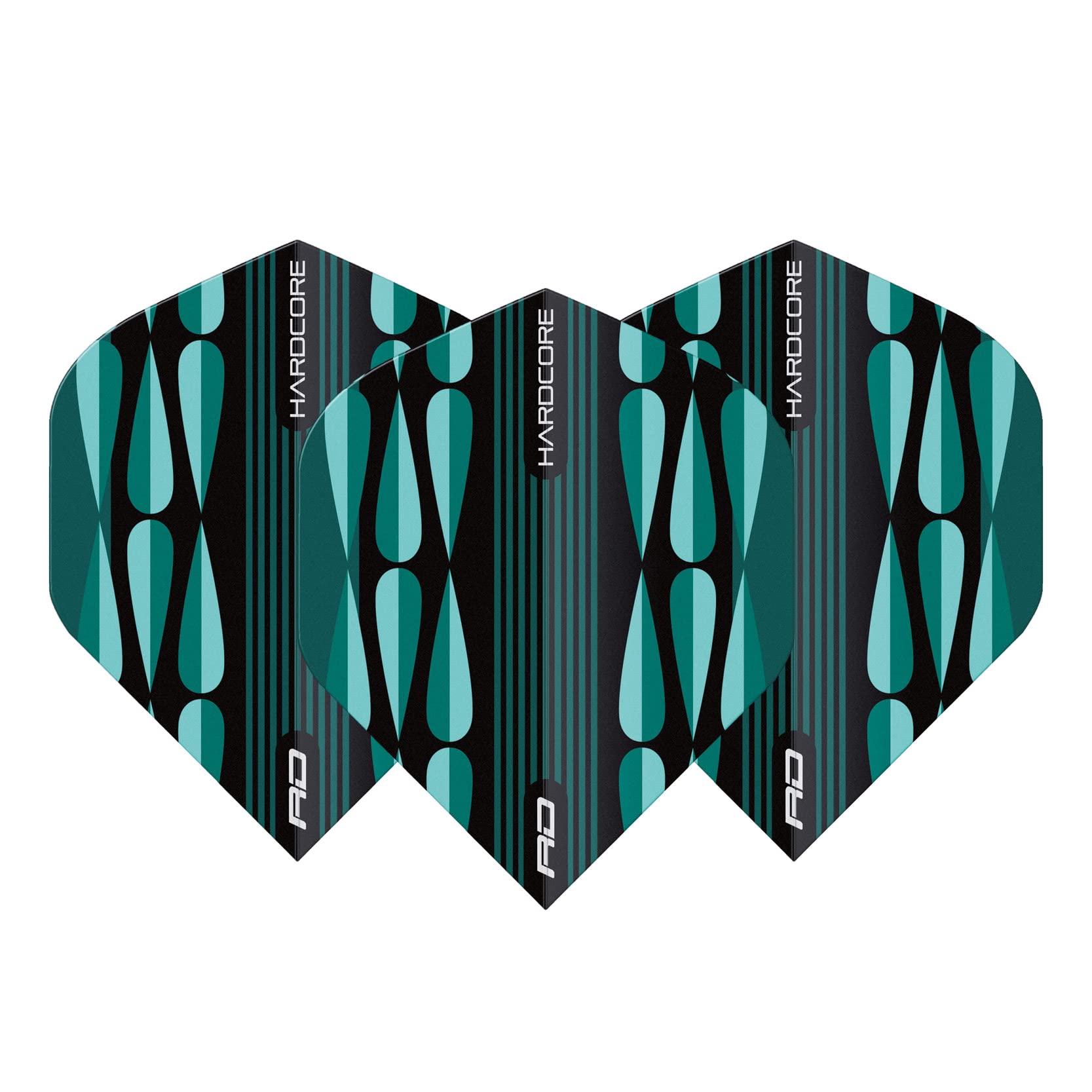 RED DRAGON Hardcore Radical Turquoise Teardrop Dart Flights - 4 Sets Per Pack (12 Dart Flights in total) - Image 3
