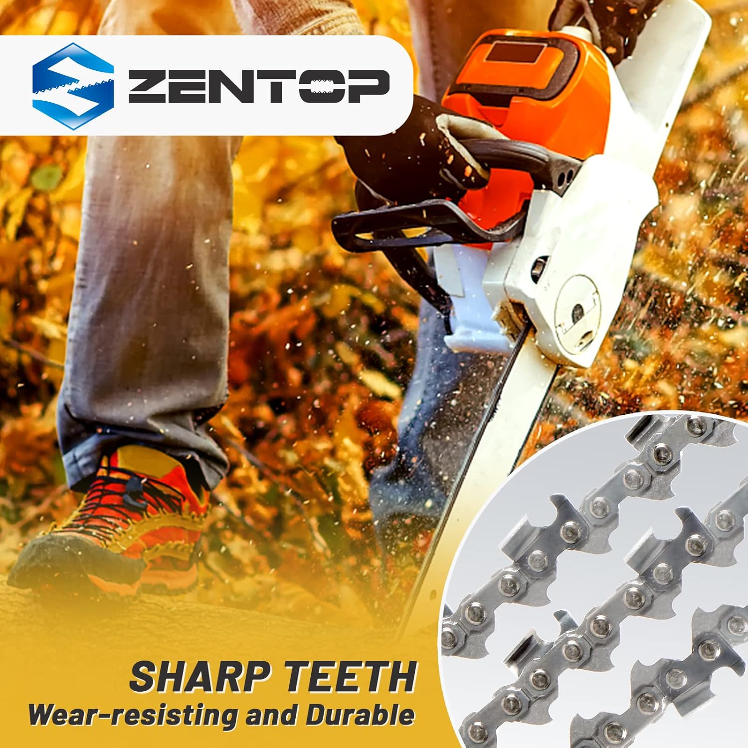 ZENTOP Chainsaw Chain 16-Inch 3 Pack 3/8" LP Pitch .043" Gauge 56 Drive Links Wood Cutting Saw Chain for Chainsaw Parts fits Craftsman, Echo, Homelite, Poulan, Remington : Patio, Lawn & Garden