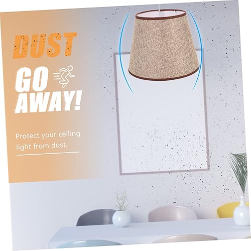 Vista 71 de GANAZONO Pantallas de lámpara de tambor – Pantalla de tela para lámpara de mesa/lámpara colgante de suelo, lino natural hecho a mano clásico moderno