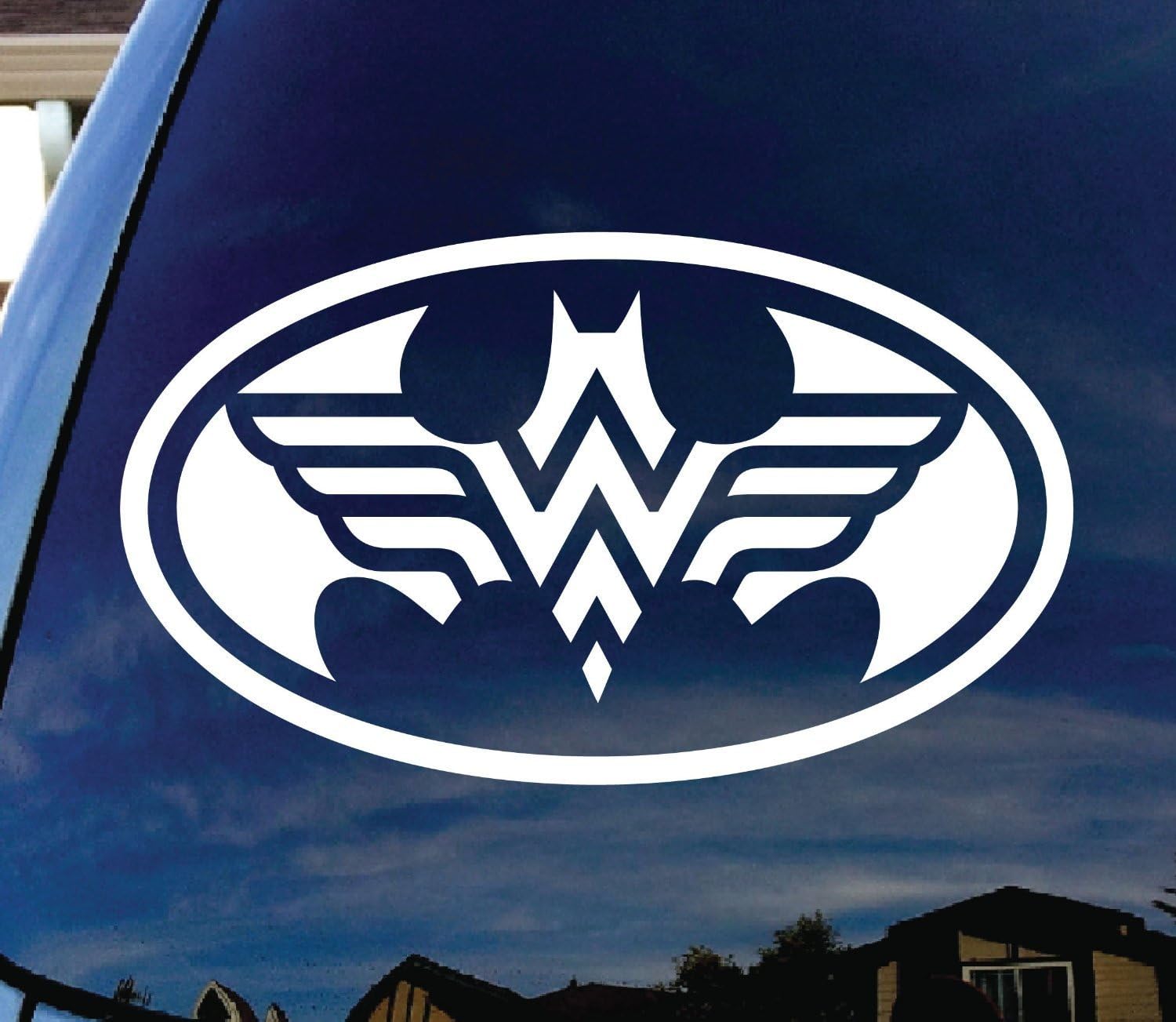 StickerBorough Batman and Wonder Woman 5" Logo Decal for Car, Window,Door, Laptop, iPad, Tablets, Skateboard