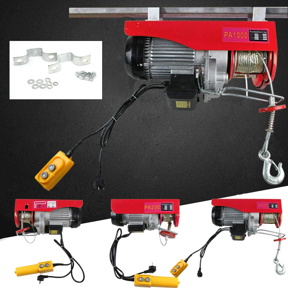 Elektrische Seilwinde 200-1000Kg Flaschenzug Kran Seilzug Motorwinde Hub Winde Seilhebezug Kettenzug (800KG)