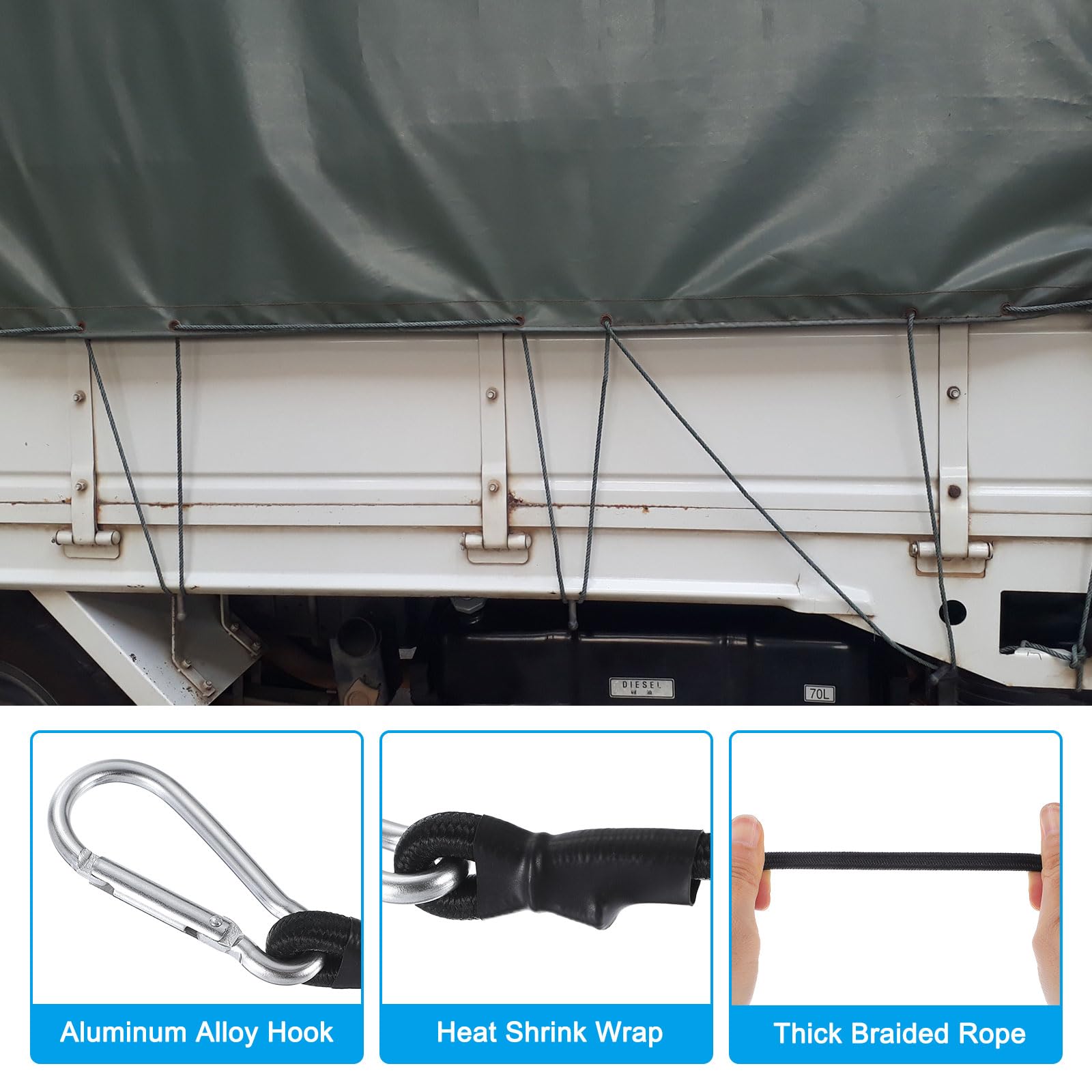 PATIKIL 11.8" 23.6" 35.4" Bungee Cords with Hooks - Image 4
