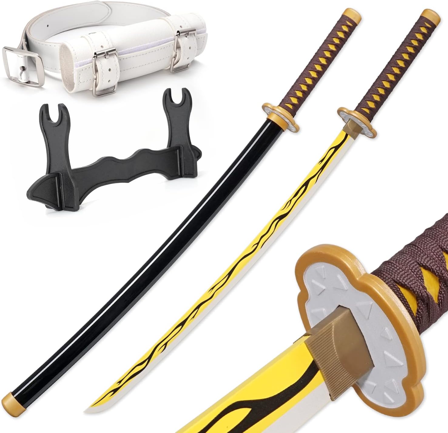 Zisu Demon Slayer Sword, About 41 inches, Hashira Pillars & Protagonist Katana for Cosplay Purpose, Anime Original Texture Gold Kaigaku