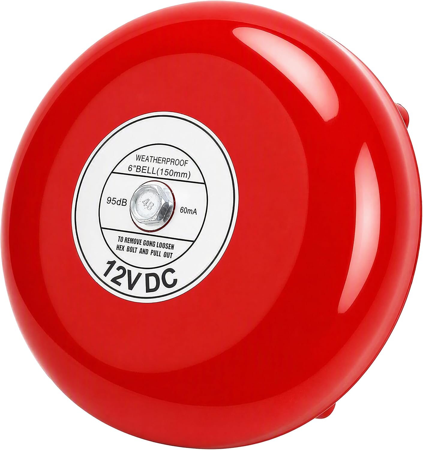 Jeanoko 6' Electric Bell, 12V 95dB Internal Strike Alarm Bell, Wall Mounted
