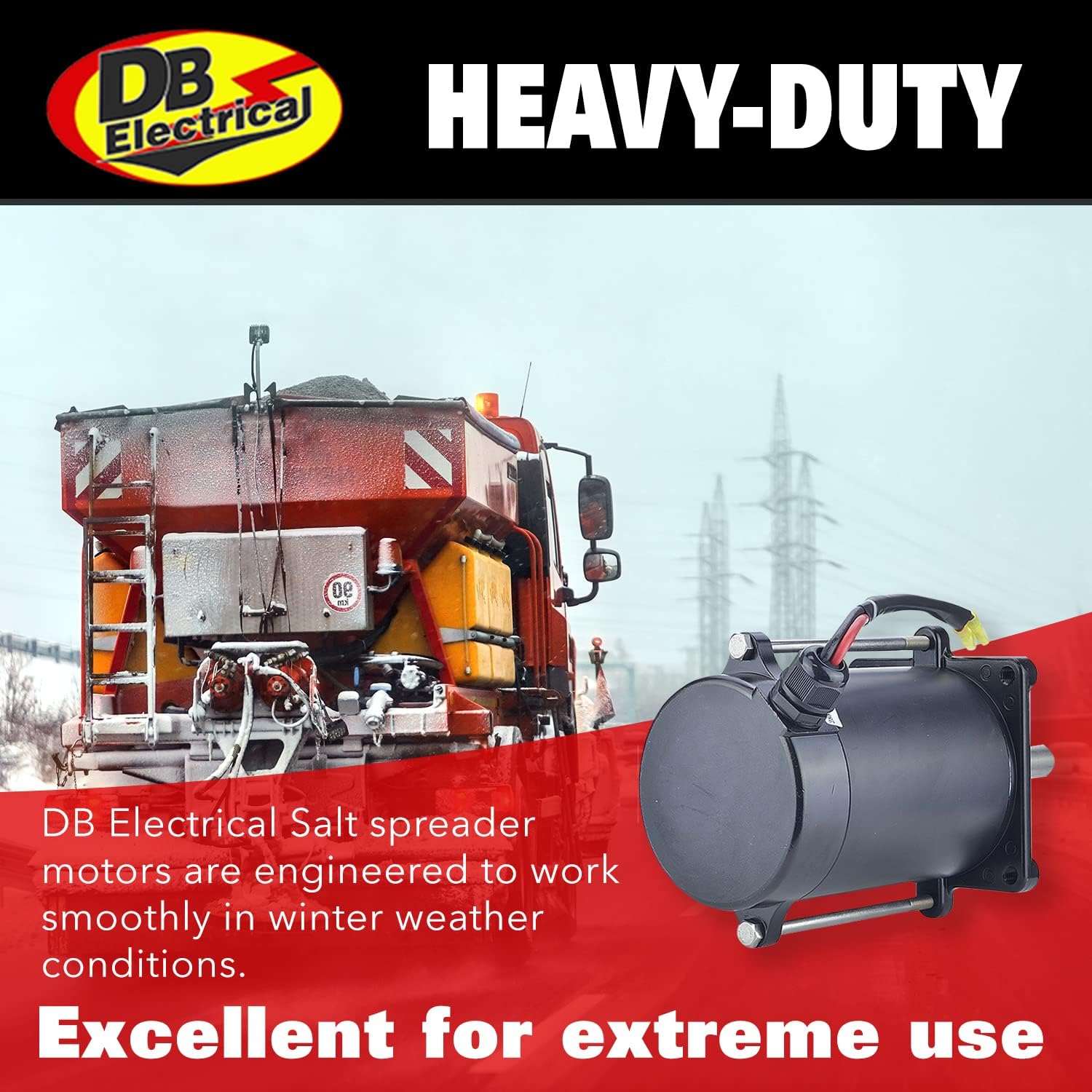 DB Electrical SAB0191 New Salt Spreader Motor Compatible with/Replacement for Buyers 2.5 to 4.5 Cubic Yard Conveyor 3016309